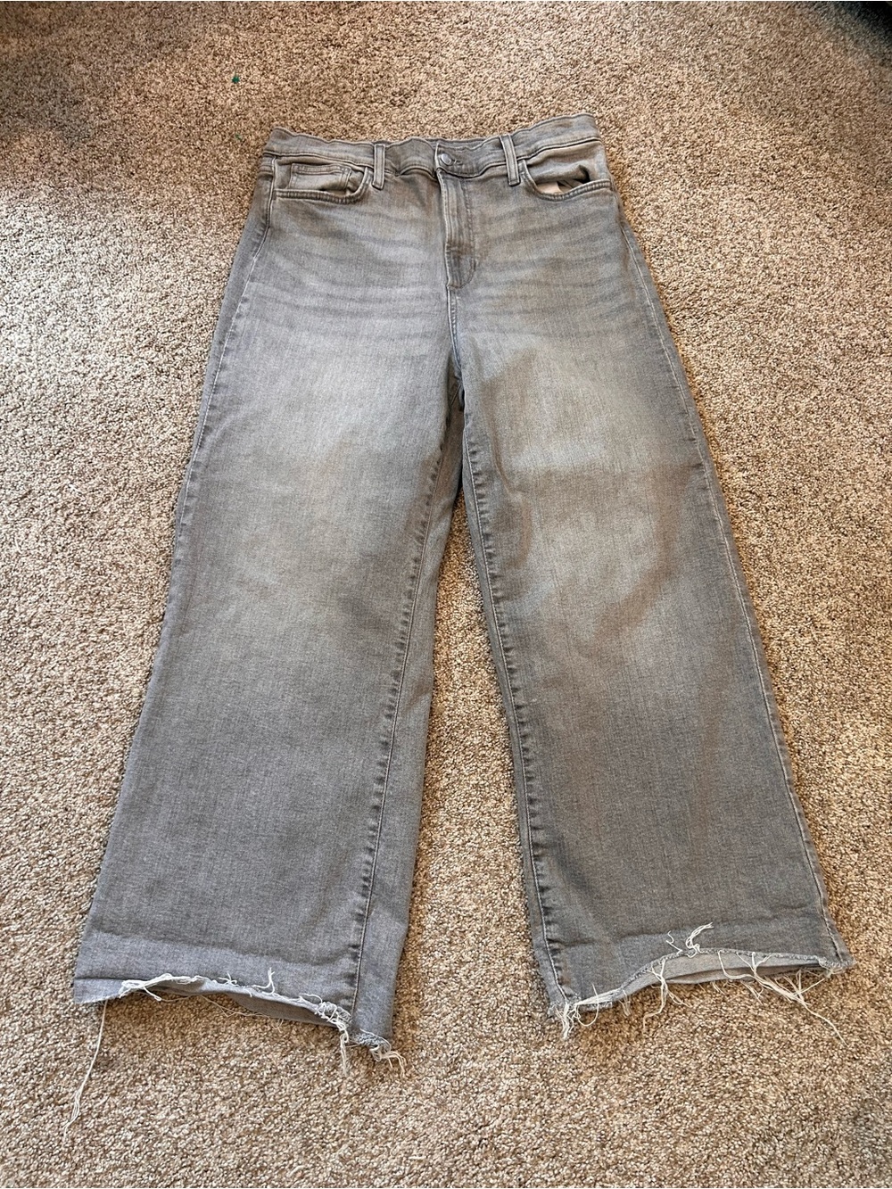 Joe’s Jeans Athena Wide Leg Ankle Raw Hem Light Grey Jeans. EUC. 32. Stretchy - Picture 3 of 10